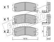 713.0 Sada brzdových destiček, kotoučová brzda fri.tech.