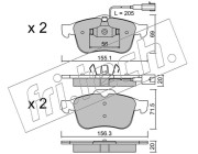 719.0 Sada brzdových destiček, kotoučová brzda fri.tech.