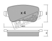 722.0 Sada brzdových destiček, kotoučová brzda fri.tech.