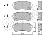 741.0 Sada brzdových destiček, kotoučová brzda fri.tech.