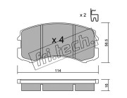 752.0 Sada brzdových destiček, kotoučová brzda fri.tech.