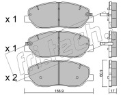 803.0 Sada brzdových destiček, kotoučová brzda fri.tech.