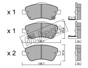 810.0 Sada brzdových destiček, kotoučová brzda fri.tech.