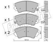 859.0 Sada brzdových destiček, kotoučová brzda fri.tech.