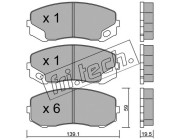 927.0 Sada brzdových destiček, kotoučová brzda fri.tech.