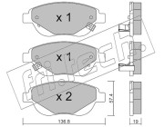 964.1 Sada brzdových destiček, kotoučová brzda fri.tech.