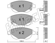 964.1 Sada brzdových destiček, kotoučová brzda fri.tech.