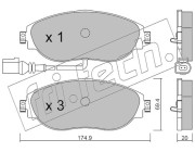 968.0 Sada brzdových destiček, kotoučová brzda fri.tech.