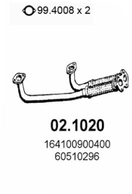 02.1020 Výfuková trubka ASSO