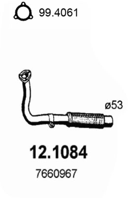 12.1084 ASSO výfukové potrubie 12.1084 ASSO