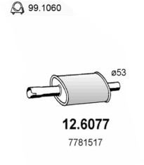 12.6077 Střední tlumič výfuku ASSO