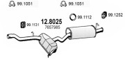 12.8025 Střední-/zadní tlumič výfuku ASSO