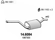 14.6084 Střední tlumič výfuku ASSO