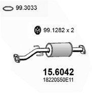 15.6042 ASSO stredný tlmič výfuku 15.6042 ASSO