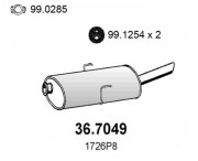 36.7049 Zadní tlumič výfuku ASSO