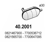 40.2001 ASSO predný tlmič výfuku 40.2001 ASSO