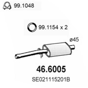 46.6005 Střední tlumič výfuku ASSO