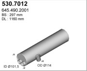 530.7012 Střední-/zadní tlumič výfuku ASSO