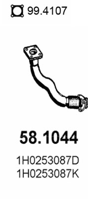 58.1044 Výfuková trubka ASSO