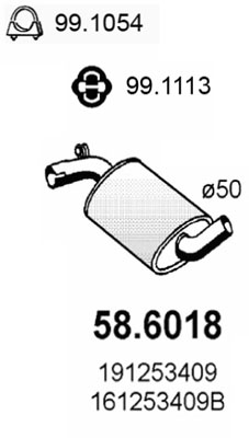 58.6018 Střední tlumič výfuku ASSO