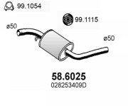 58.6025 Střední tlumič výfuku ASSO