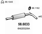 58.6033 Střední tlumič výfuku ASSO