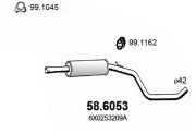 58.6053 Střední tlumič výfuku ASSO