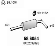 58.6054 Střední tlumič výfuku ASSO