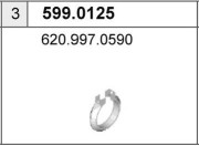 599.0125 Montazni sada, tlumic vyfuku ASSO