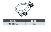 99.1054 ASSO spojka trubiek výfukového systému 99.1054 ASSO