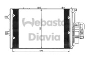 82D0225504A Kondenzátor, klimatizace WEBASTO