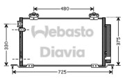 82D0225571A Kondenzátor, klimatizace WEBASTO