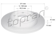 304 250 TOPRAN brzdový kotúč 304 250 TOPRAN