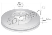 305 047 TOPRAN brzdový kotúč 305 047 TOPRAN