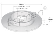407 933 TOPRAN brzdový kotúč 407 933 TOPRAN