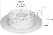 401 386 TOPRAN brzdový kotúč 401 386 TOPRAN