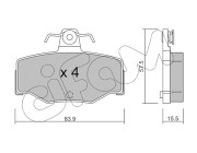 822-199-0 Sada brzdových destiček, kotoučová brzda CIFAM