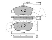 822-638-2 Sada brzdových destiček, kotoučová brzda CIFAM