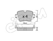822-1036-0 Sada brzdových destiček, kotoučová brzda CIFAM