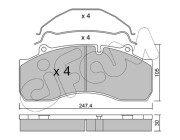 822-594-0 Sada brzdových destiček, kotoučová brzda CIFAM