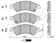 822-971-0 Sada brzdových destiček, kotoučová brzda CIFAM