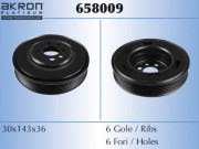 658009 Řemenice, klikový hřídel AKRON-MALÒ