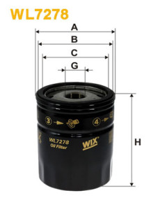 WL7278 WIX FILTERS olejový filter WL7278 WIX FILTERS