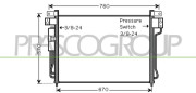 DS814C002 Kondenzátor, klimatizace PrascoSelection PRASCO