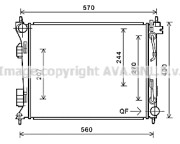 HY2270 Chladič, chlazení motoru PRASCO