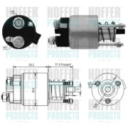 6646102 Elektromagnetický spínač, startér HOFFER