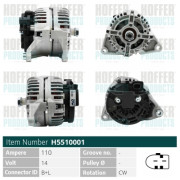 H5510001 HOFFER alternátor H5510001 HOFFER