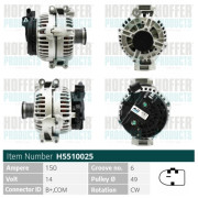 H5510025 HOFFER alternátor H5510025 HOFFER