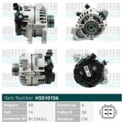 H5510156 HOFFER alternátor H5510156 HOFFER