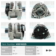 H5510225 HOFFER alternátor H5510225 HOFFER